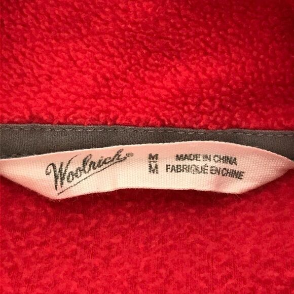Woolrich Andes Fleece Vest Women's Medium Poppy Red Mock Neck Pockets Outdoor - Picture 7 of 11